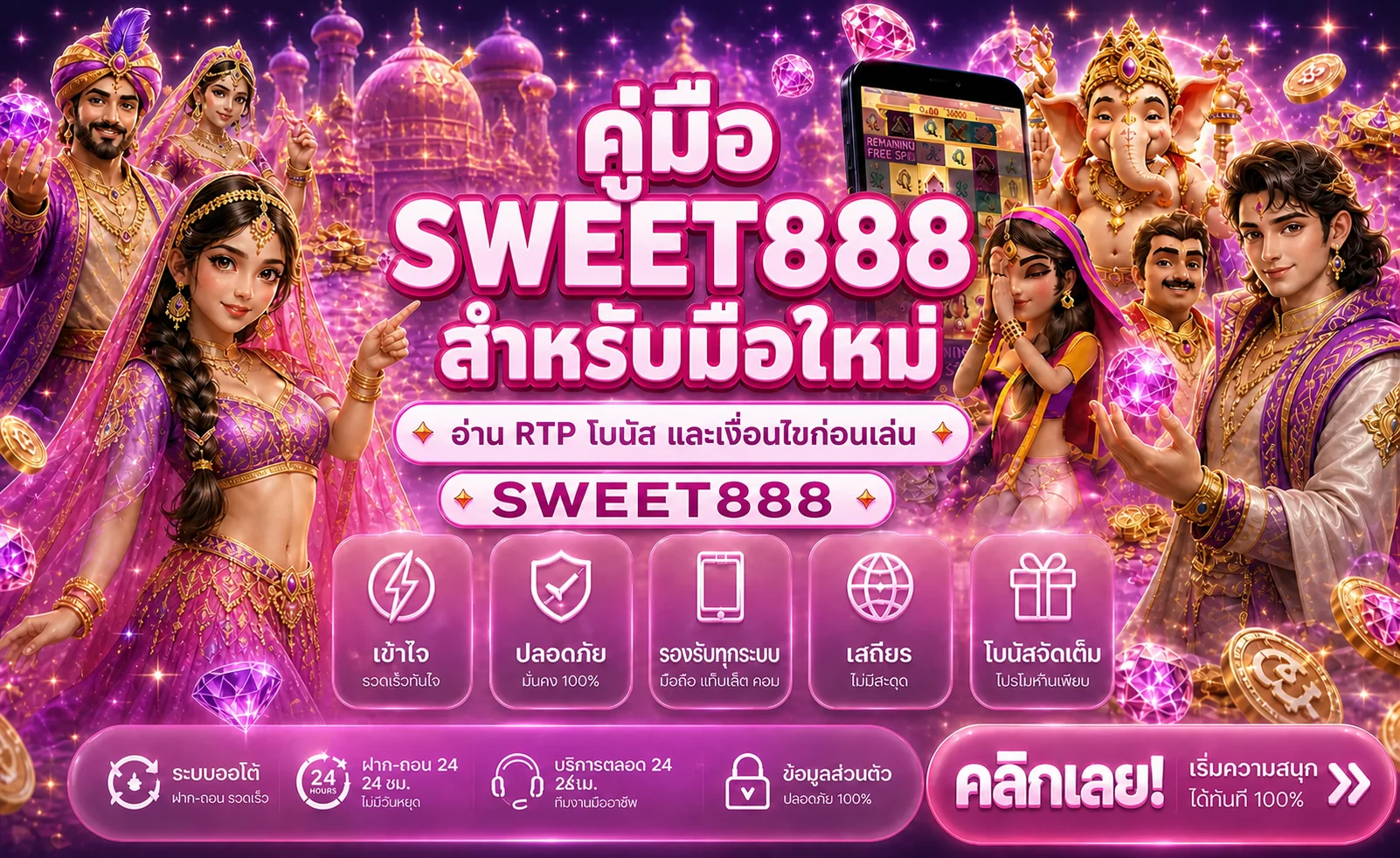 SWEET888 คู่มือมือใหม่ อ่าน RTP และโบนัส